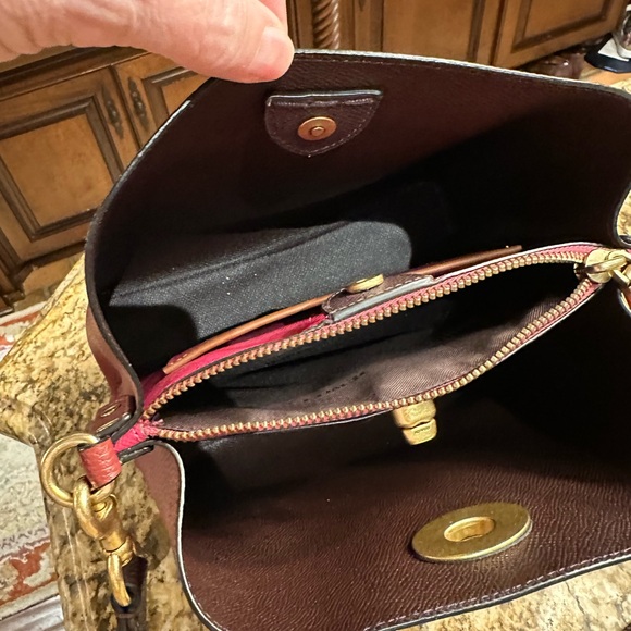 Coach Willow Bucket Bag Burgundy Leather Shoulder Bag - Picture 11 of 11